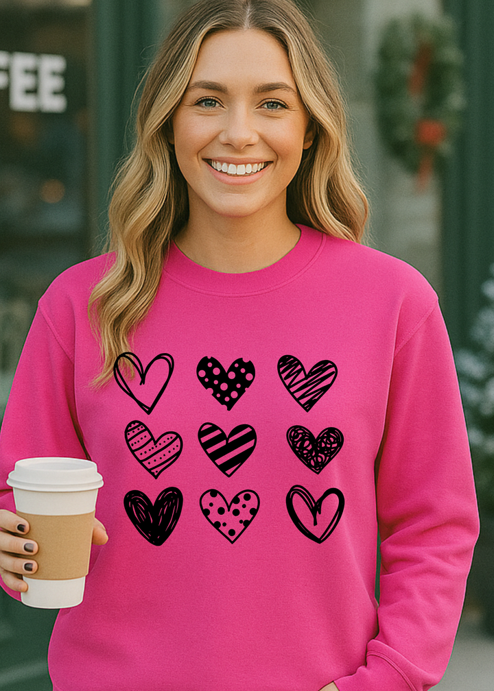 Black Hearts Graphic Tee or Sweatshirt