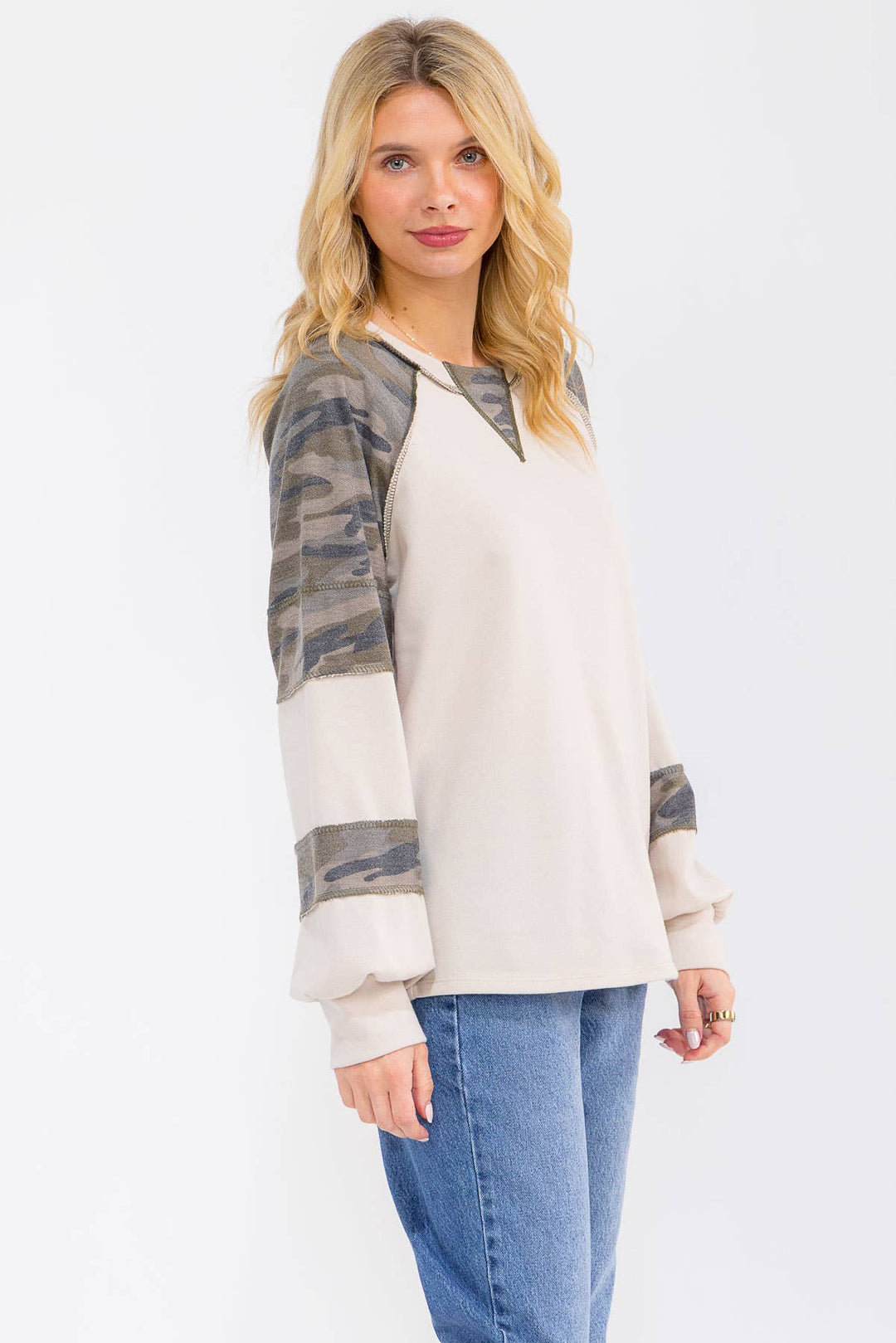 Off-Duty Camo Raglan Top