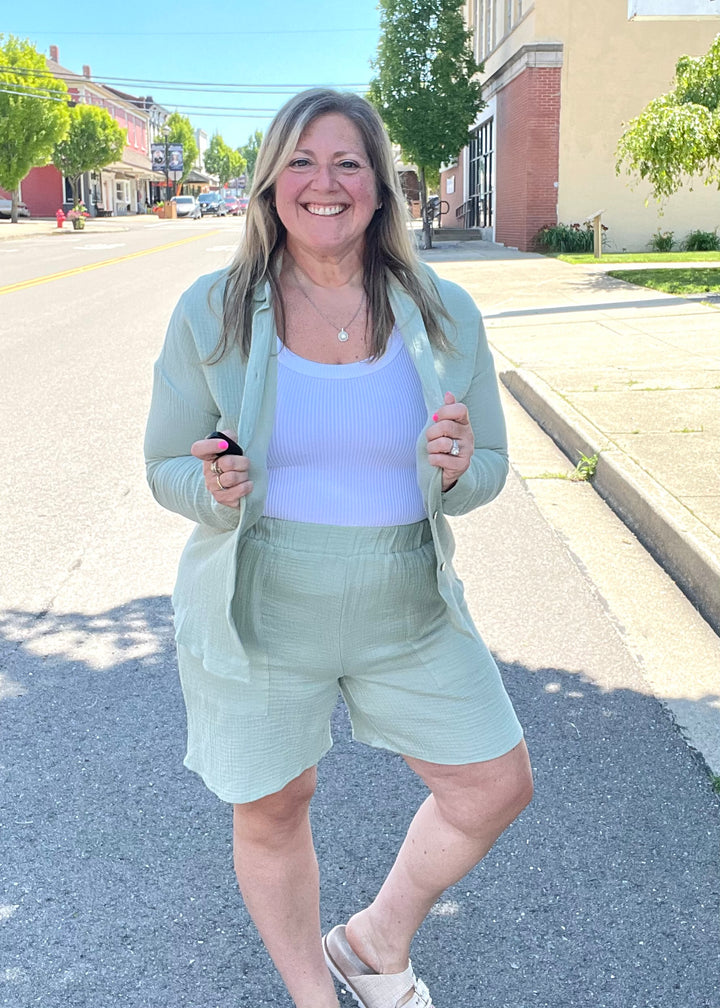 Sage Gauze Shorts