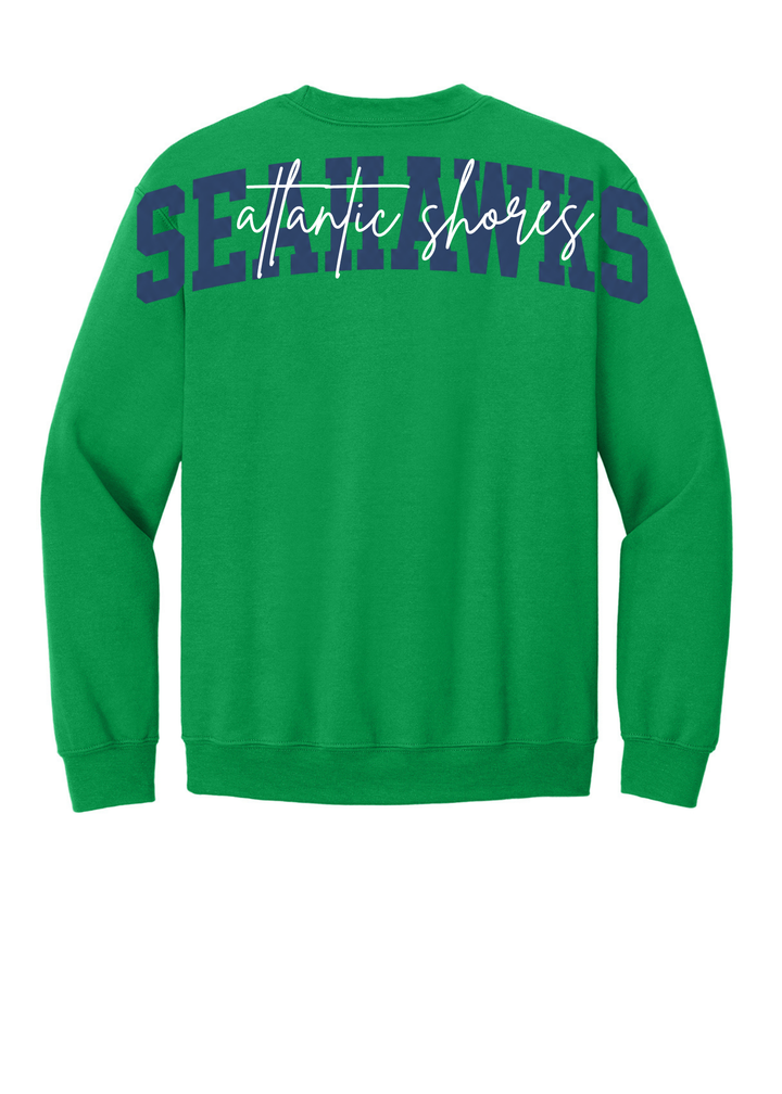 Atlantic Shores Christian Solid Big Back with Cursive Gildan Sweatshirt