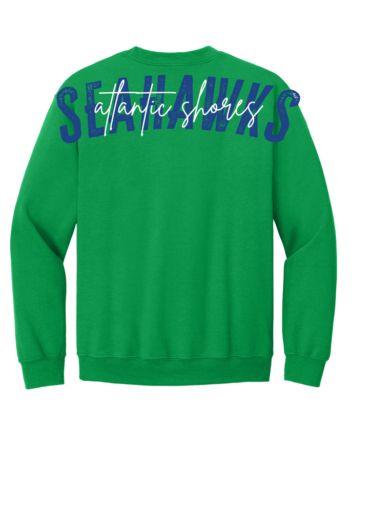 Atlantic Shores Christian Distressed Big Back with Cursive Gildan Sweatshirts