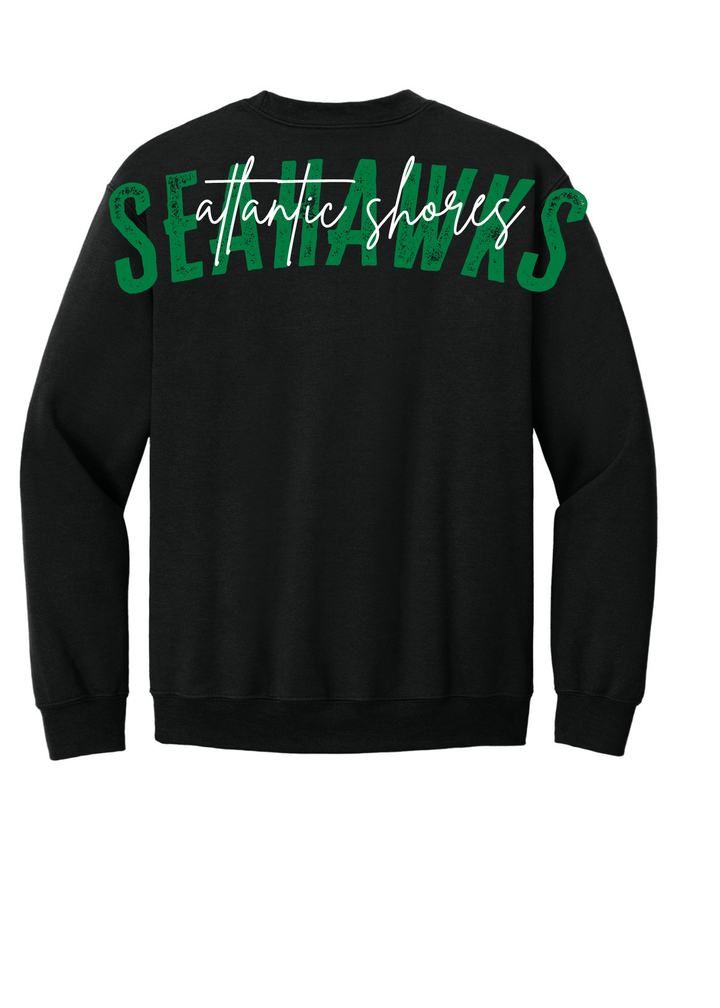Atlantic Shores Christian Distressed Big Back with Cursive Gildan Sweatshirts