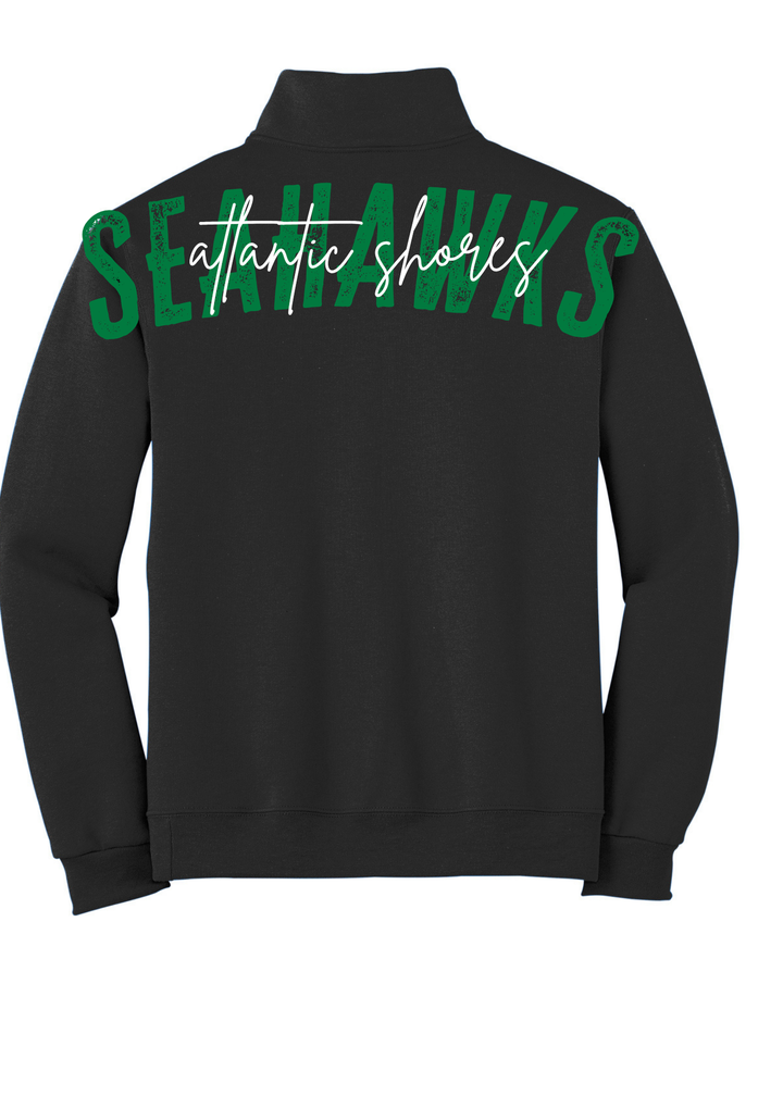 Atlantic Shores Christian Jerzees Distressed Big Back 1/4 Zip