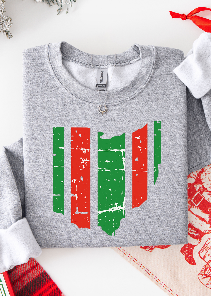 RED & GREEN OHIO GRAPHIC TEE OR SWEATSHIRT