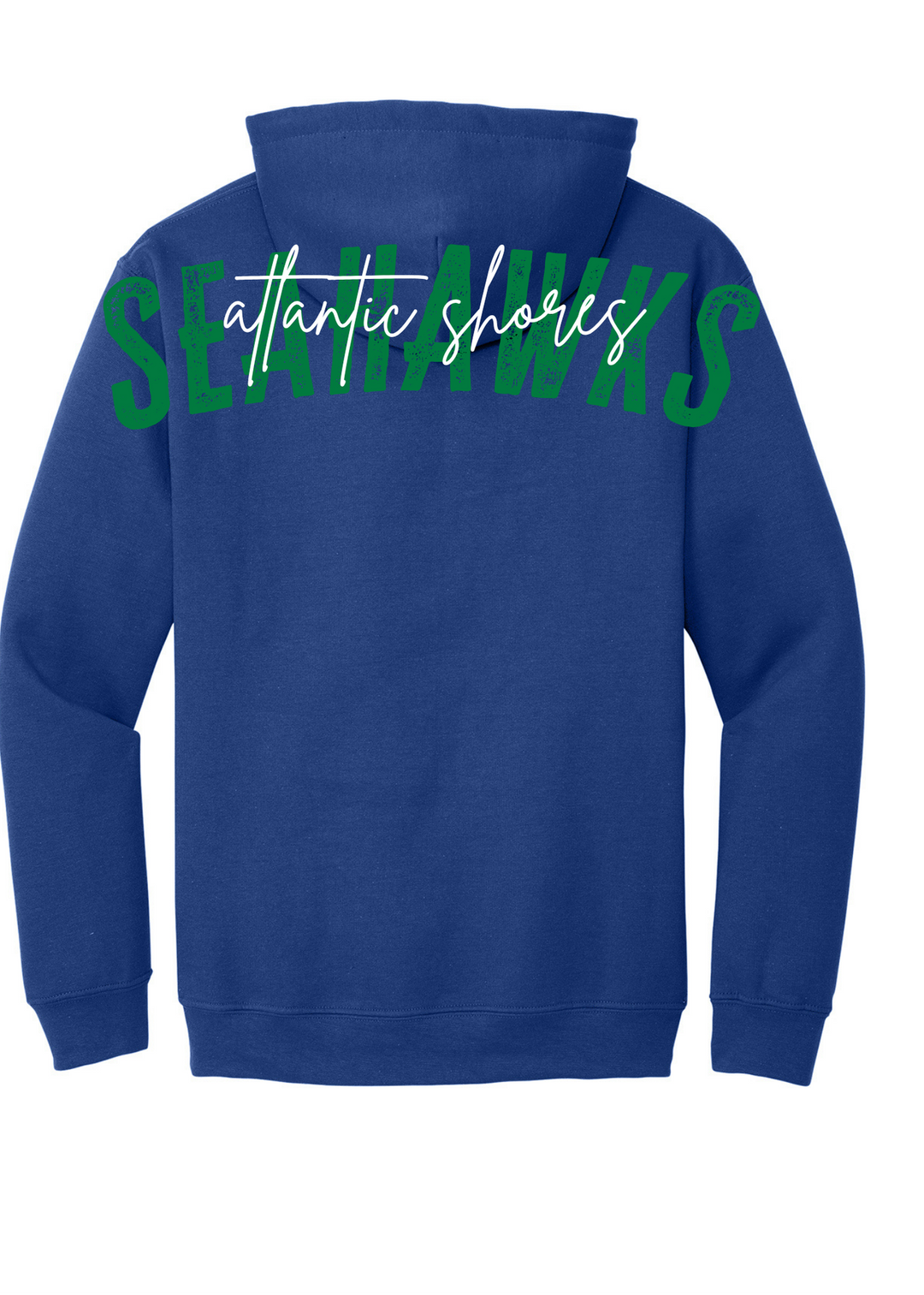 Atlantic Shores Christian Distressed Big Back with Cursive Gildan Hoodie
