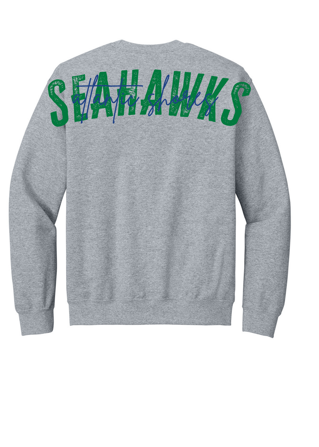 Atlantic Shores Christian Distressed Big Back with Cursive Gildan Sweatshirts
