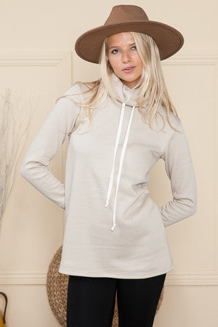 Cream Turtle Neck Sweatshirt