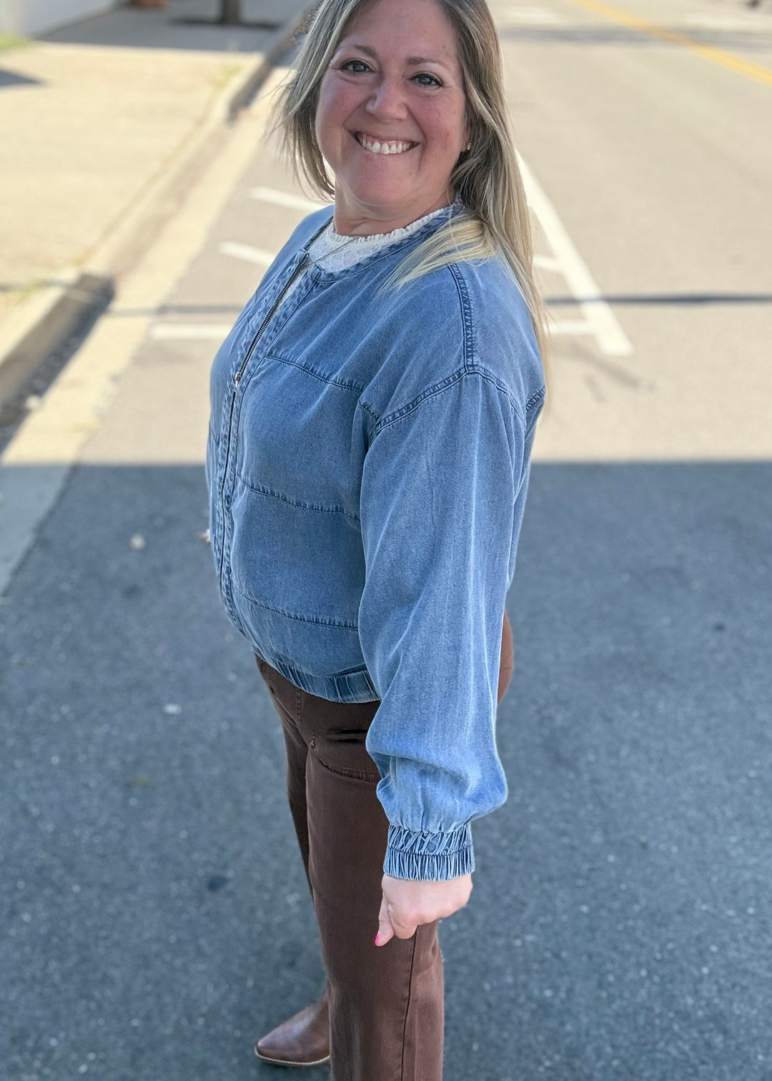 Blue Horizon Bomber Jacket