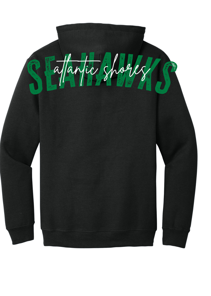 Atlantic Shores Christian Distressed Big Back with Cursive Gildan Hoodie