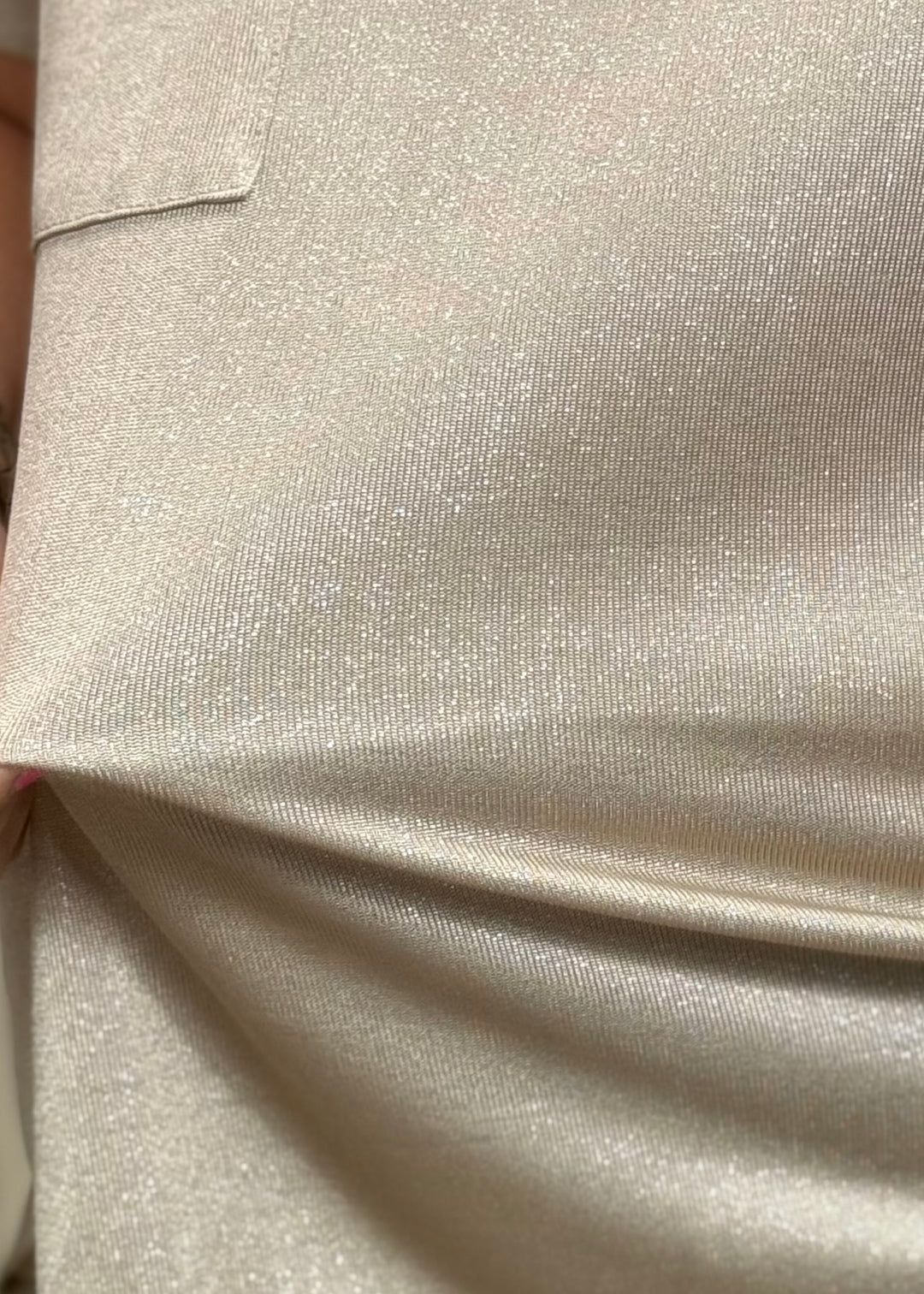 Sand Shimmer Short Sleeve Pocketed Tunic Top