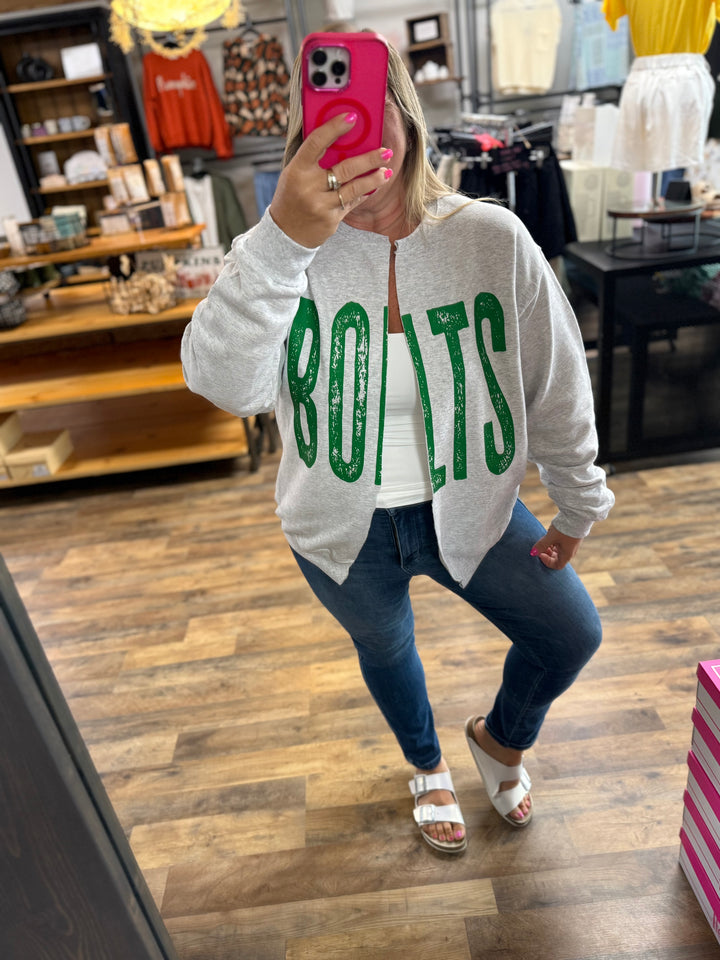 MASCOT SPLIT CARDI CREW SCHOOL YOUTH OR ADULT PULLOVER CARDI - MADE TO ORDER