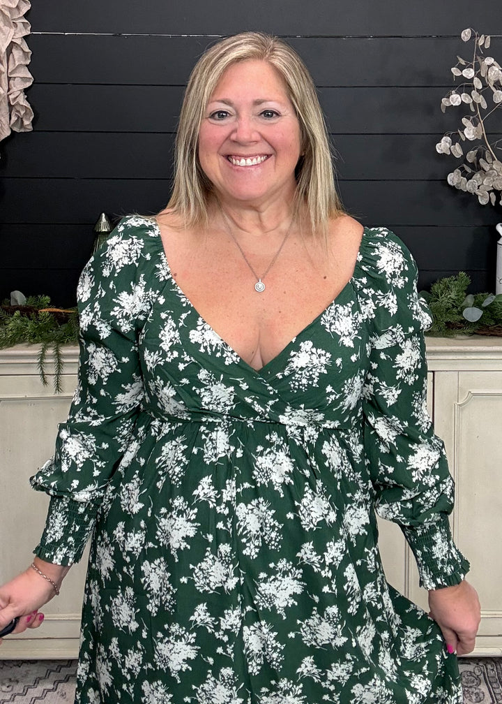 Dark Green Meadow Muse Midi Dress
