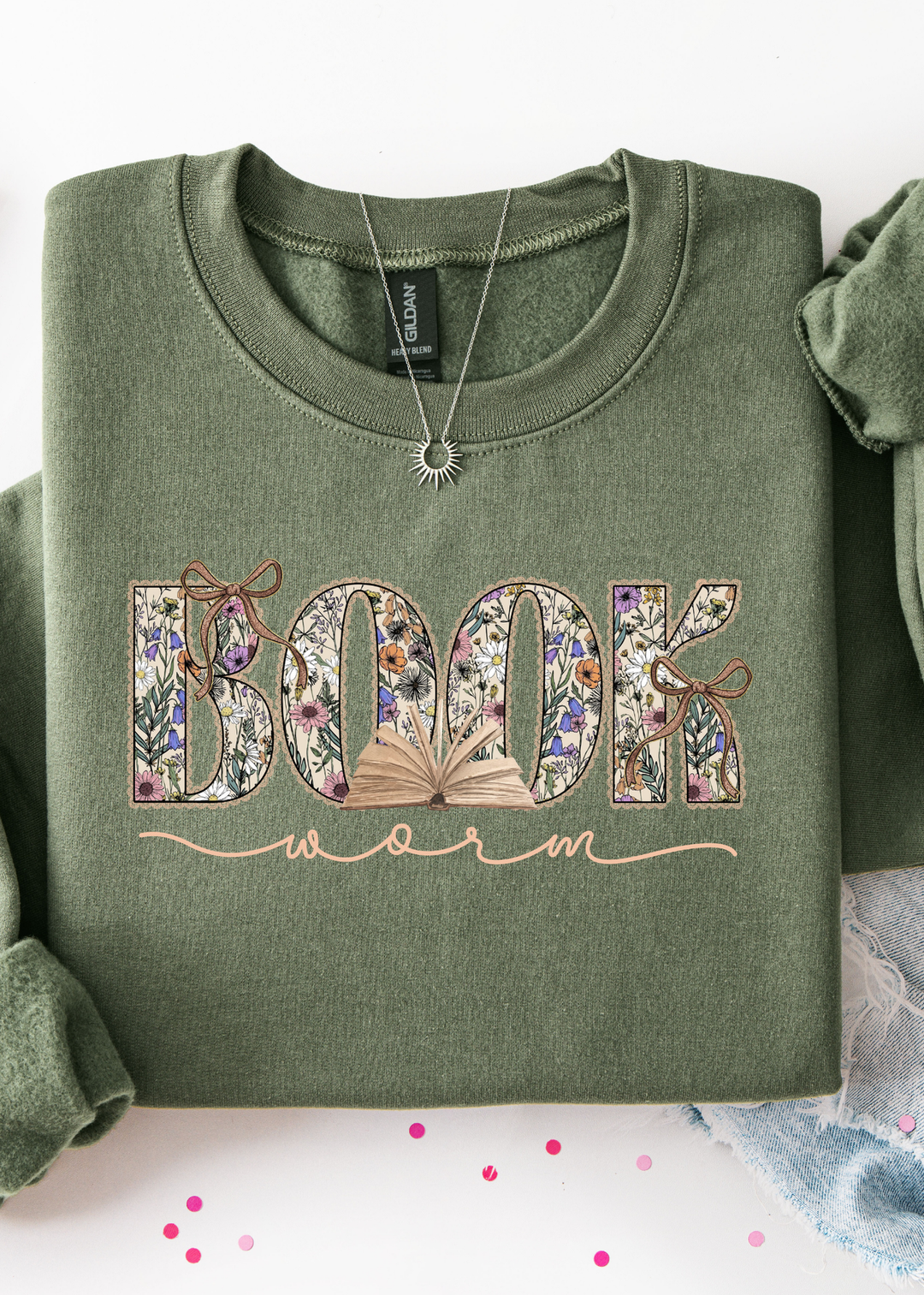 Boho Wildflower Book Graphic Tee or Sweatshirt