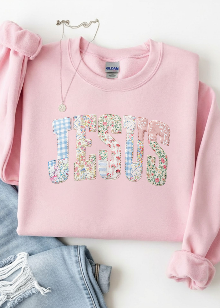 ⭐ BEST SELLER ⭐ FAUX JESUS Patchwork Graphic Tee or Pullover - Made to Order