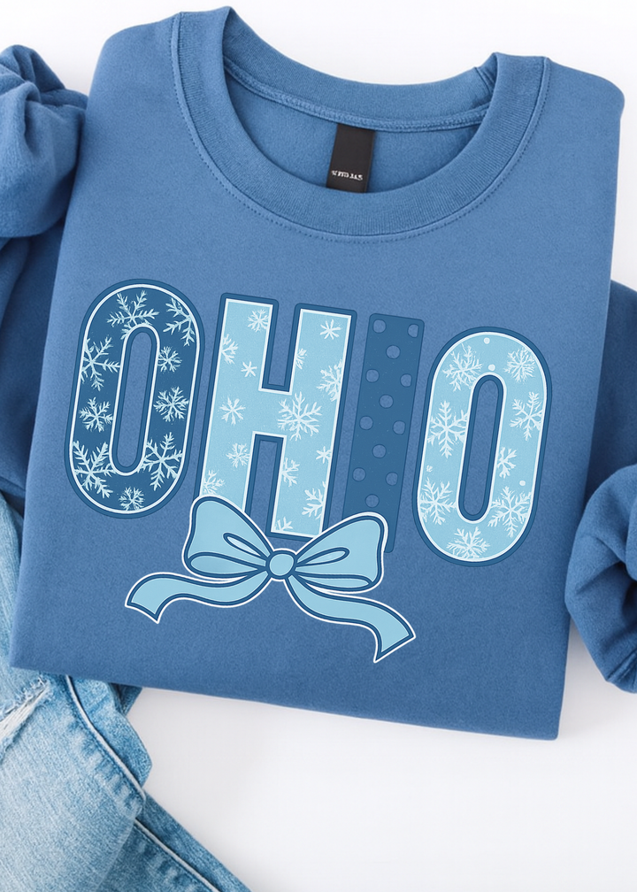 WINTER OHIO WITH BOW GRAPHIC TEE OR SWEATSHIRT