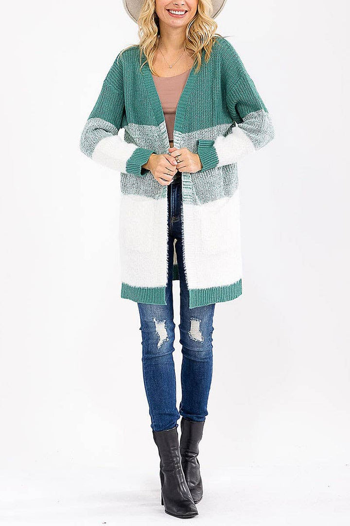 Timeless Hunter Color Block Cardigan