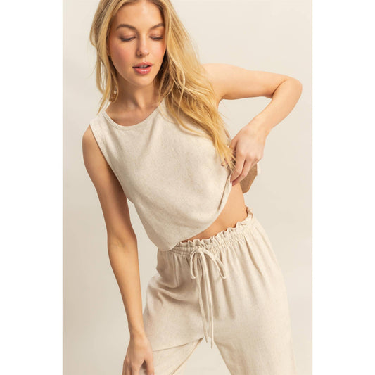 Sleeveless Top: OATMEAL