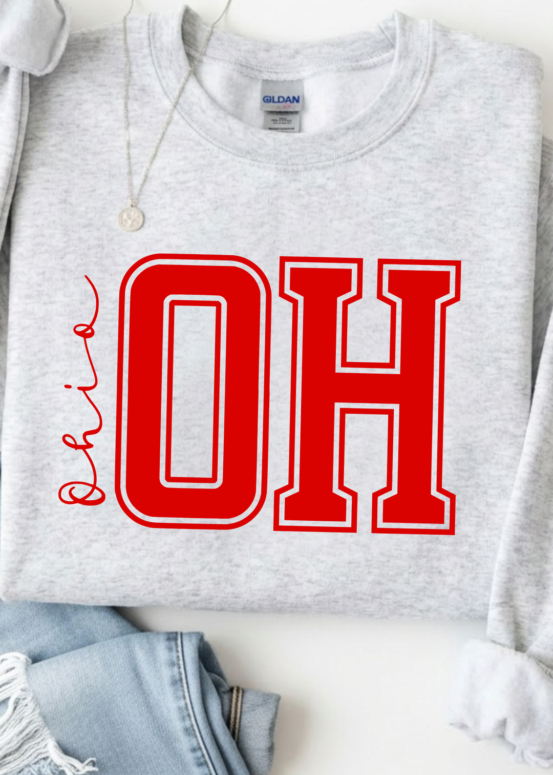 Red Sideways Ohio Graphic Tee or Sweatshirt
