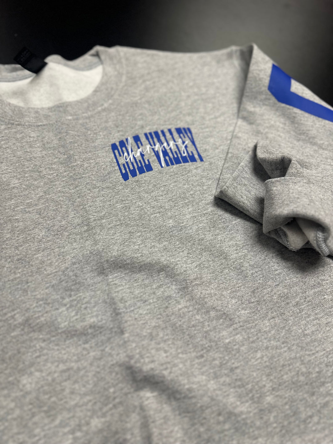 SOLID CUSTOM BIG BACK SWEATSHIRT WITH CURSIVE CENTER