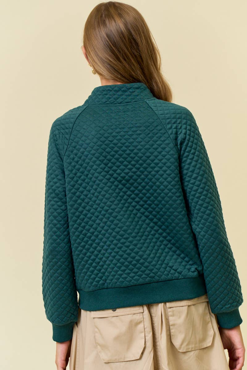 Hunter - Quilted Luxe Mock Neck Top
