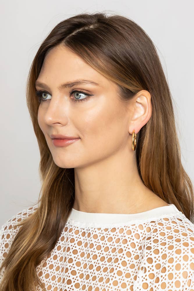 14K Gold Dipped Omega Closure Hoop: Gold / 4cm