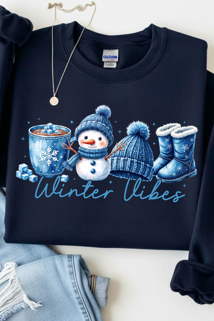 Winter Vibes Snowmen Graphic Tee or Sweatshirt