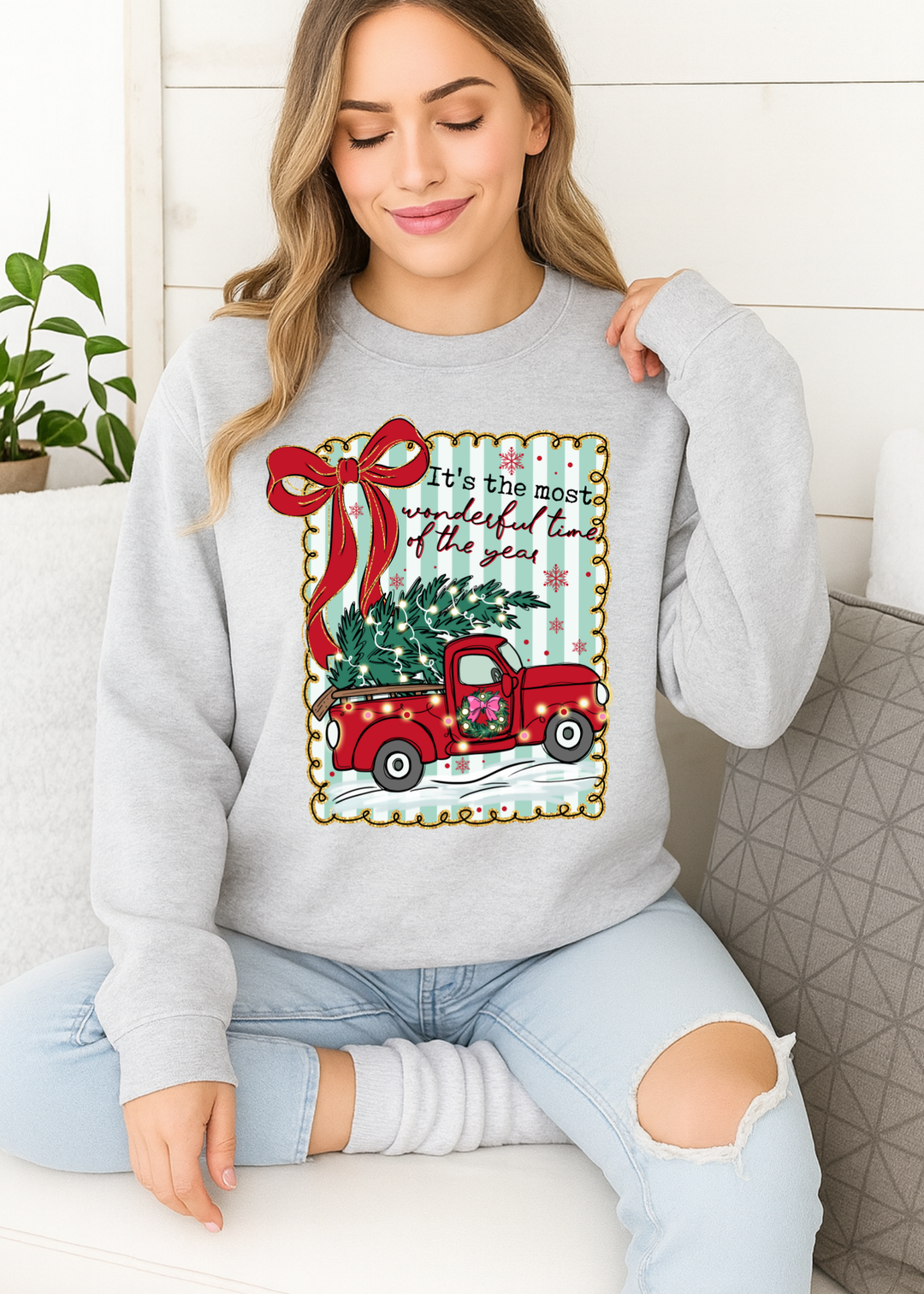 RED TRUCK CHRISTMAS SWEATSHIRT