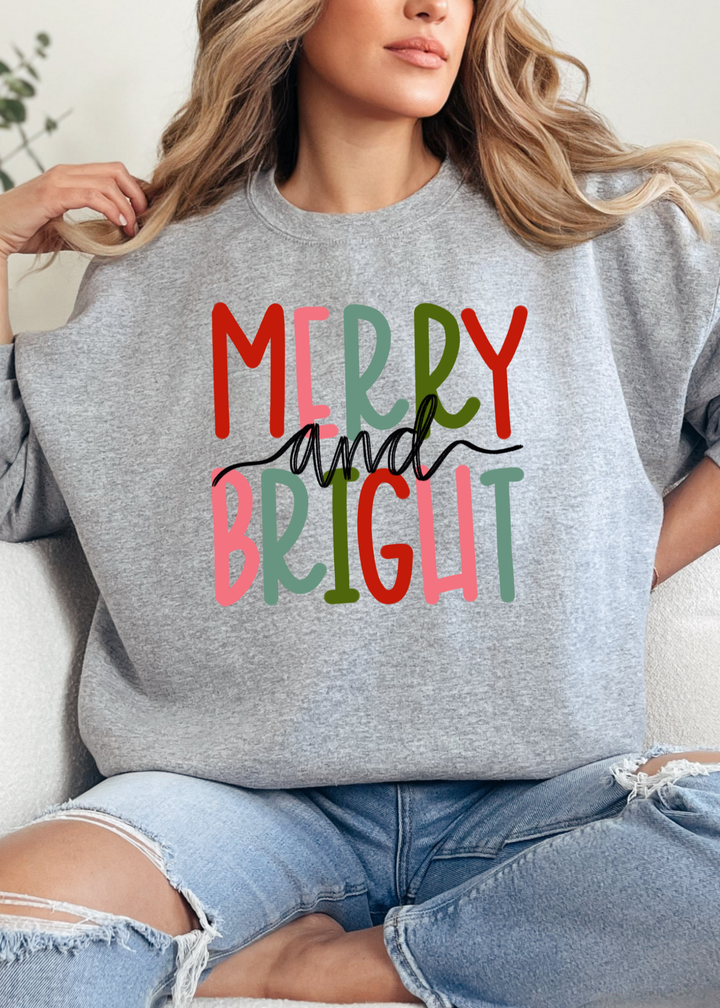 MERRY AND BRIGHT TEE OR SWEATSHIRT