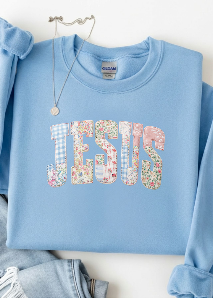 ⭐ BEST SELLER ⭐ FAUX JESUS Patchwork Graphic Tee or Pullover - Made to Order