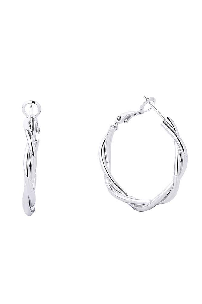 14K Metal Omega Closure Hoop: White Gold / 4cm