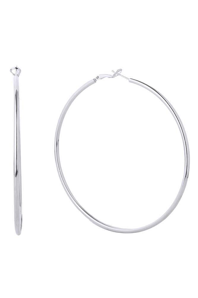 14K Gold Dipped Omega Closure Hoop: White Gold / 4cm