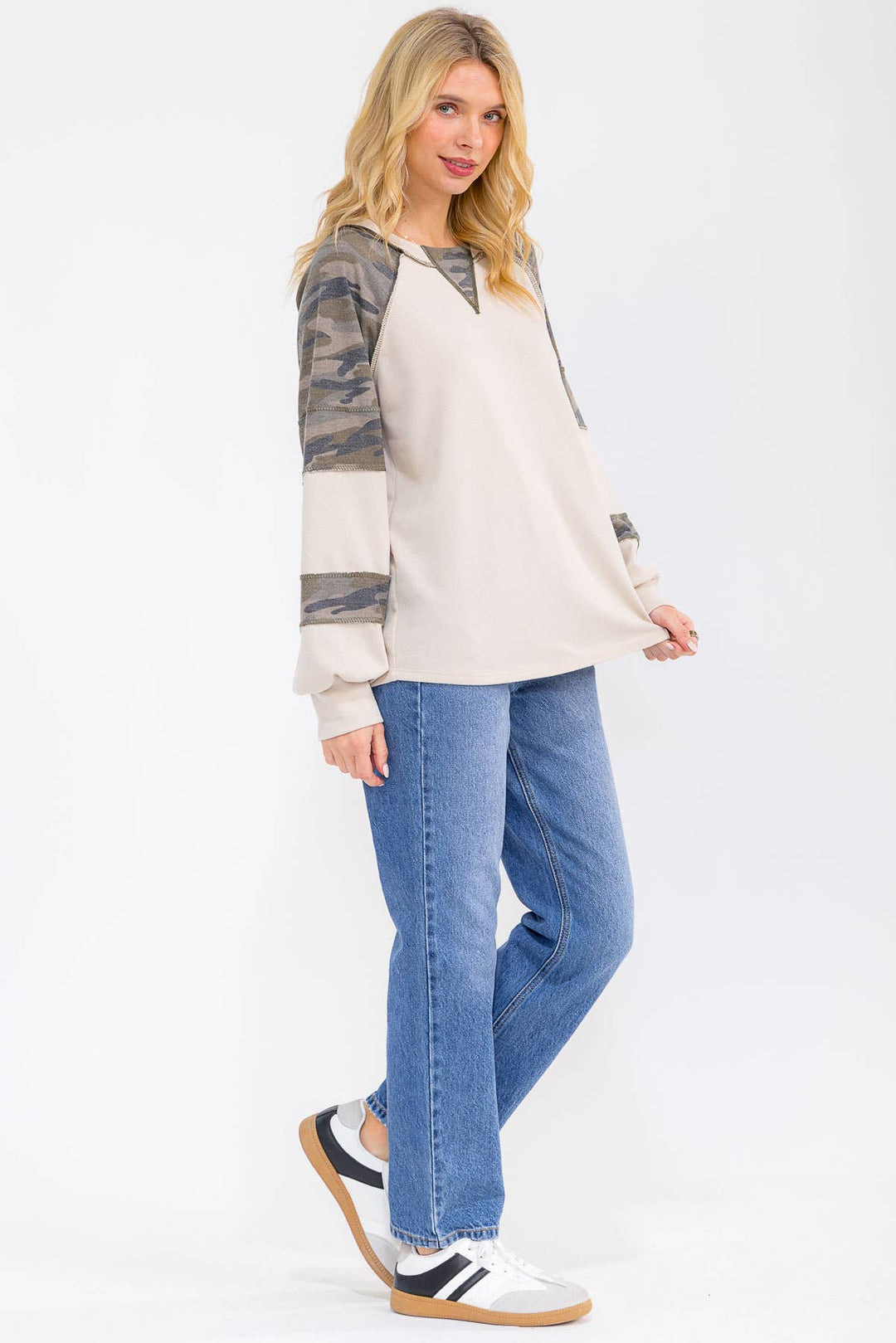 Off-Duty Camo Raglan Top