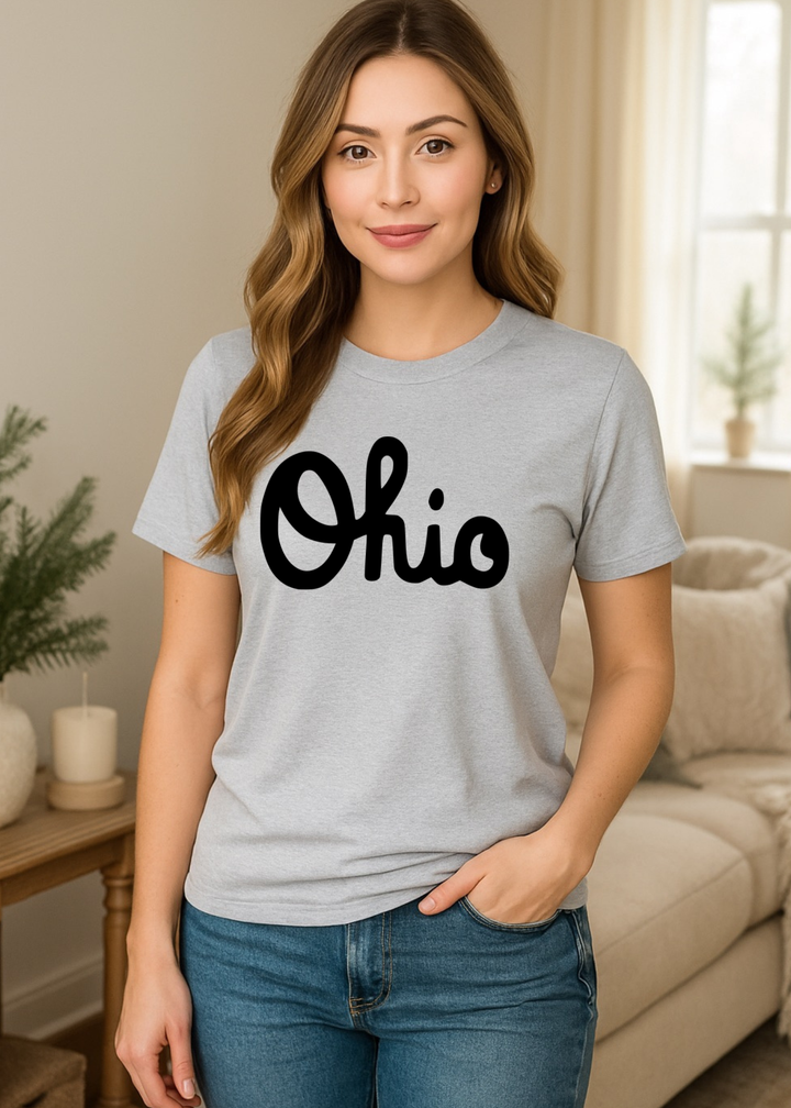 BLACK OHIO SCRIPT GRAPHIC SWEATSHIRT