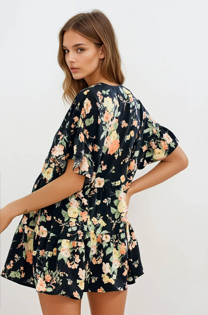 Tiered Floral Kimono
