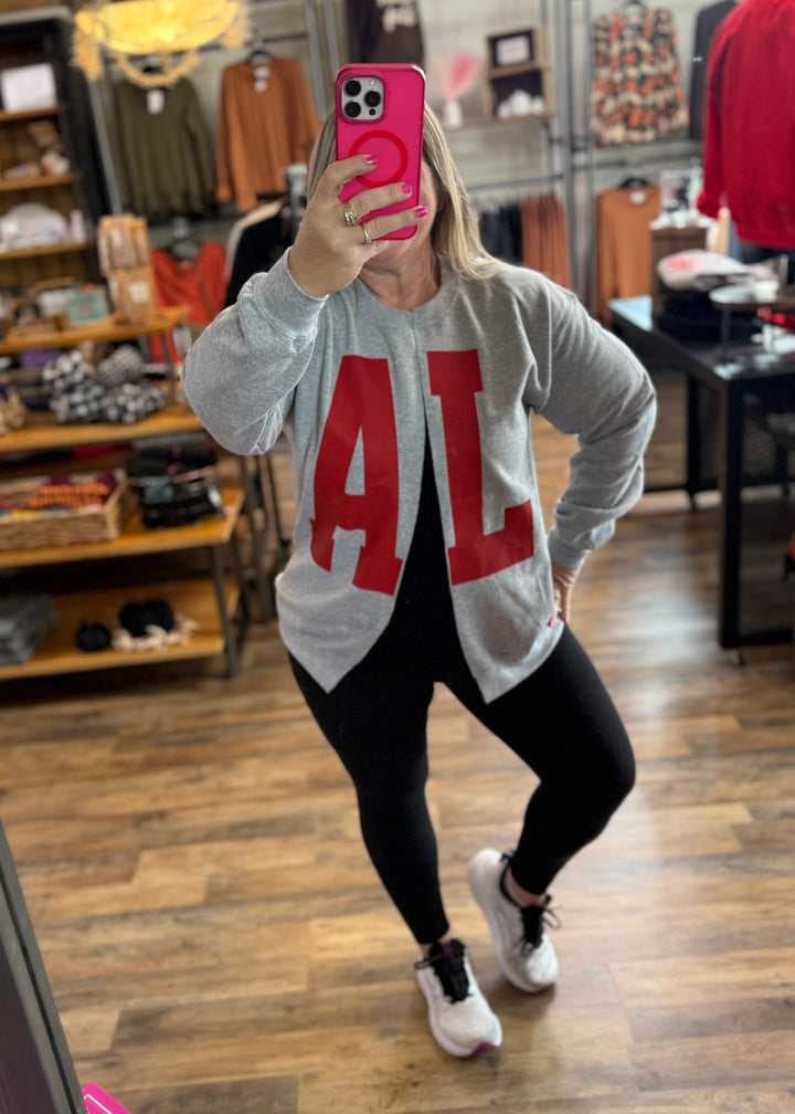 PREORDER - ✨ Viral ✨Alabama Split Sweatshirt Cardi