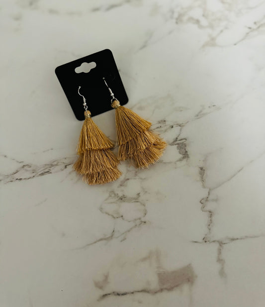 Brown Tassel Earrings