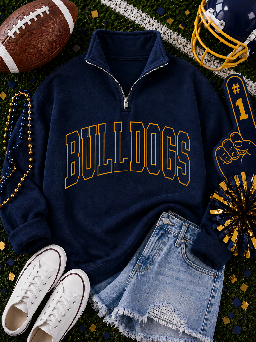 CUSTOM 1/4 ZIP HOLLOW CHEST PRINT