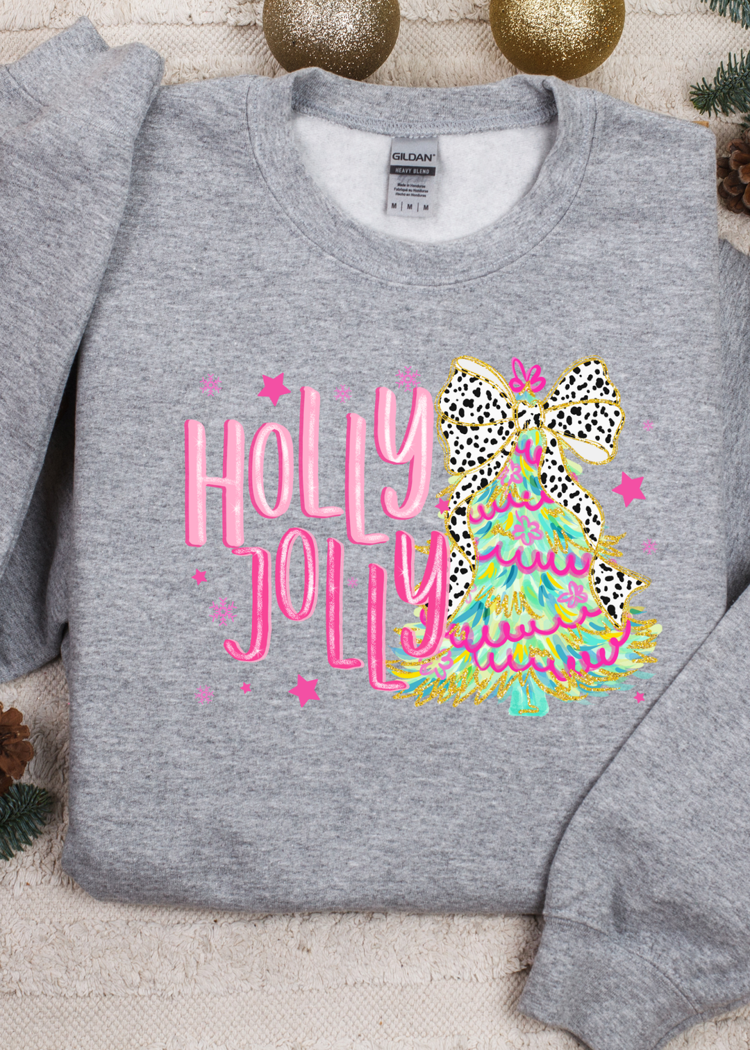 HOLLY JOLLY TEE OR CREWNECK