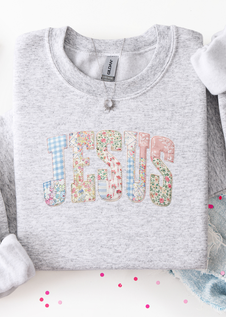 ⭐ BEST SELLER ⭐ FAUX JESUS Patchwork Graphic Tee or Pullover - Made to Order