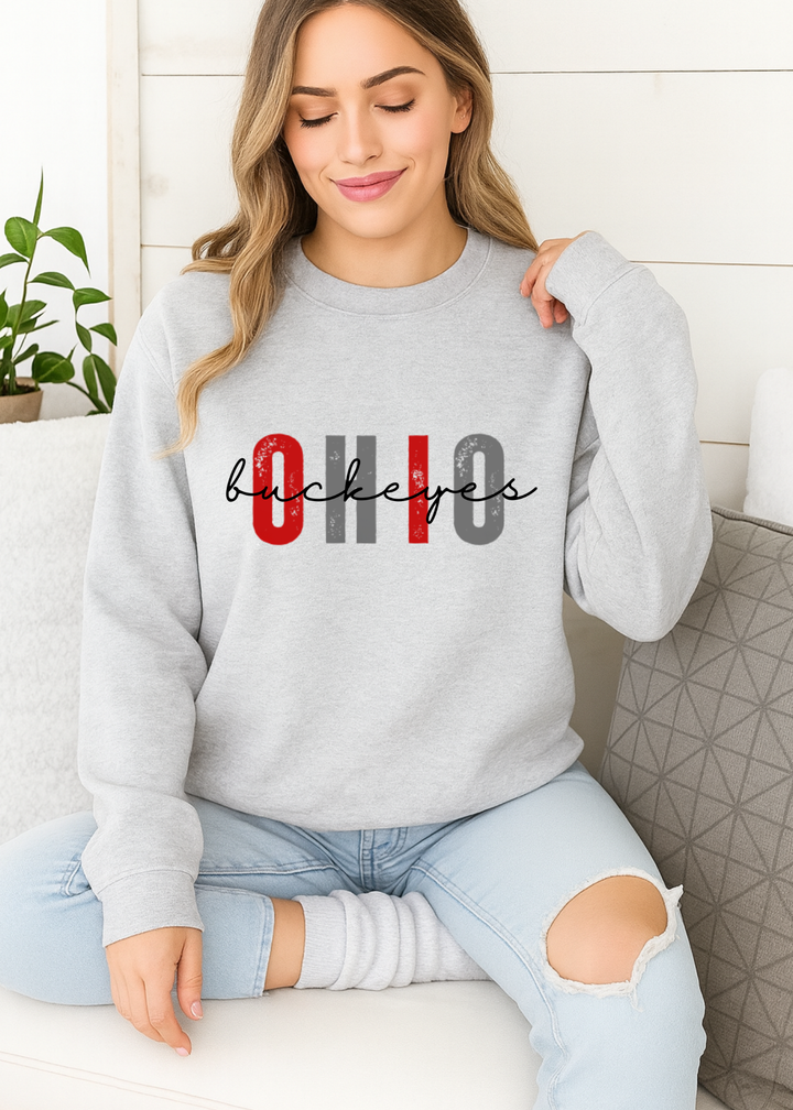 DISTRESSED OHIO BUCKEYES GRAPHIC SWEATSHIRT