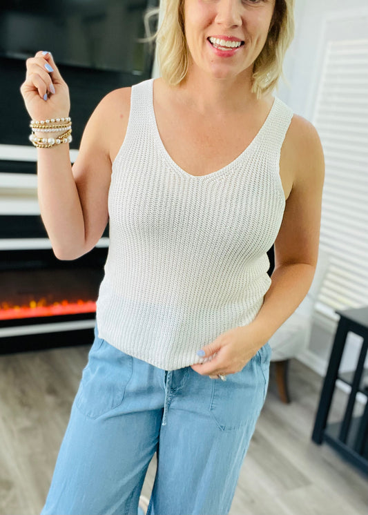 IVORY SWEATER TANK TOP