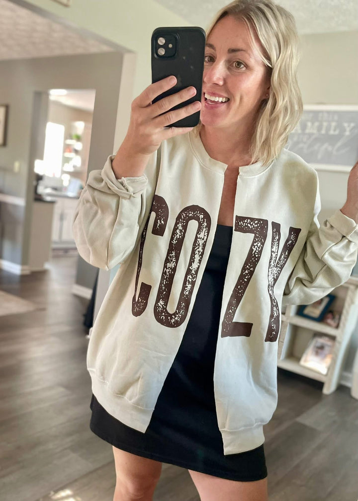 PREORDER ✨ COZY Split Sweatshirt Cardi Pullover