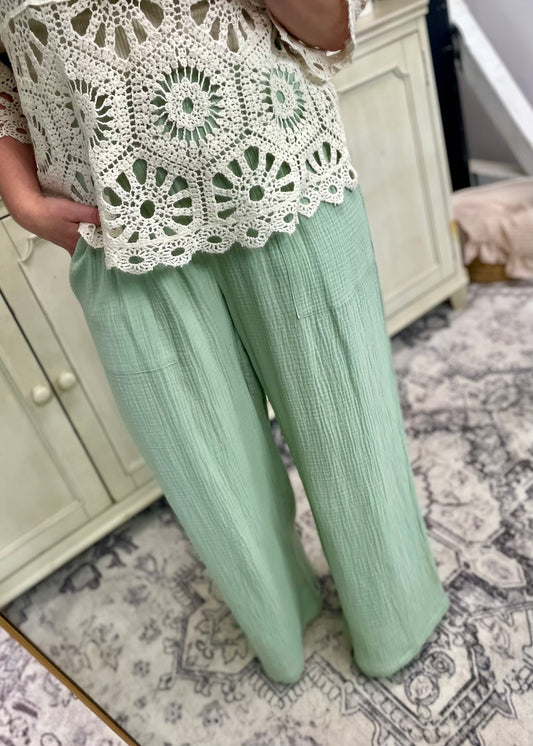 Sage Gauze Pants