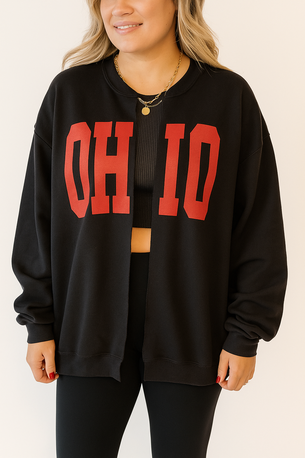 PREORDER ✨OHIO Split Cardi Crew Pullover