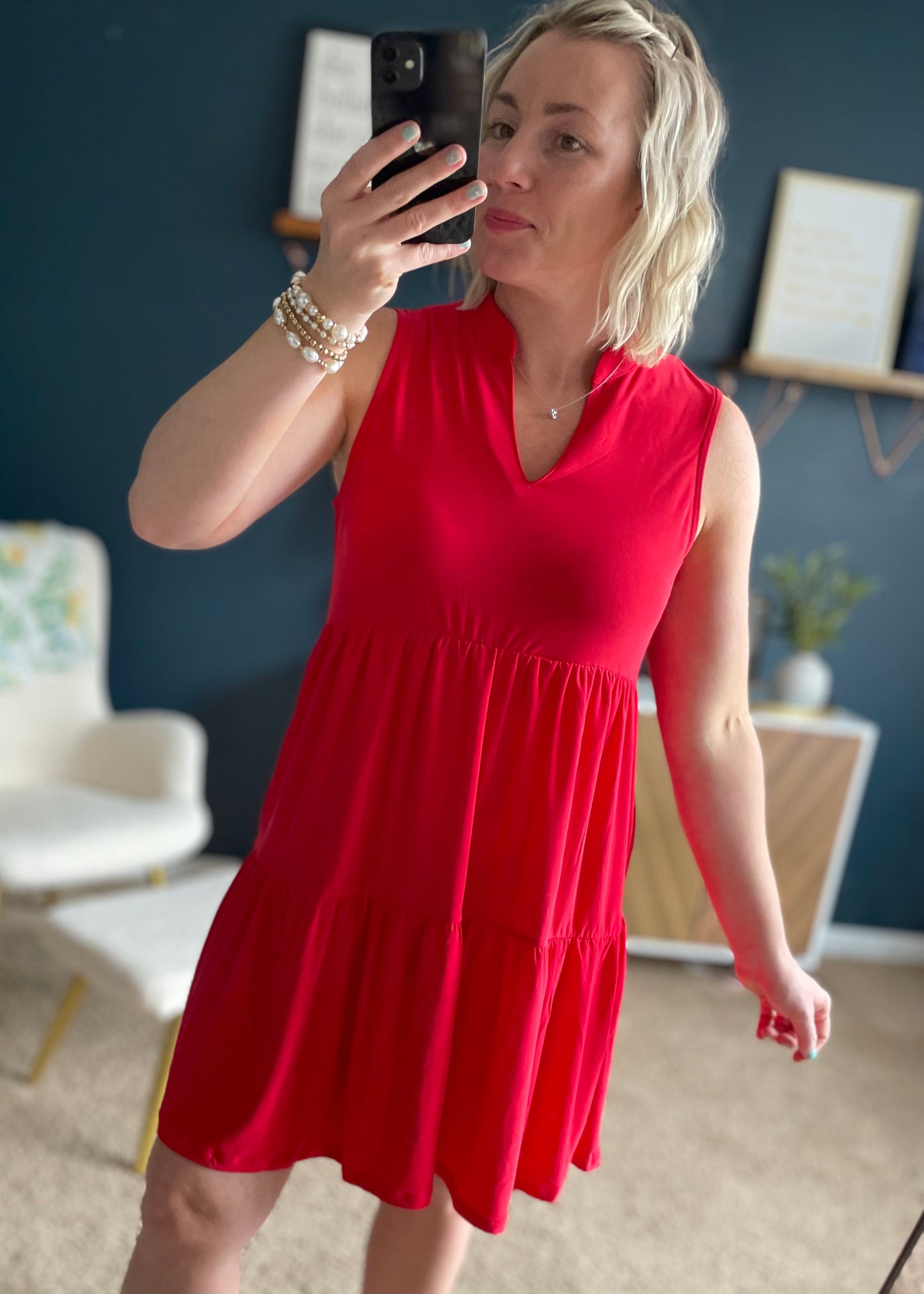 Red Tiered Dress