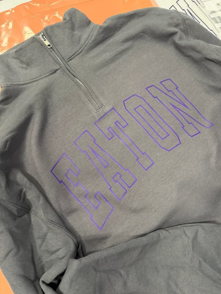 CUSTOM 1/4 ZIP HOLLOW CHEST PRINT