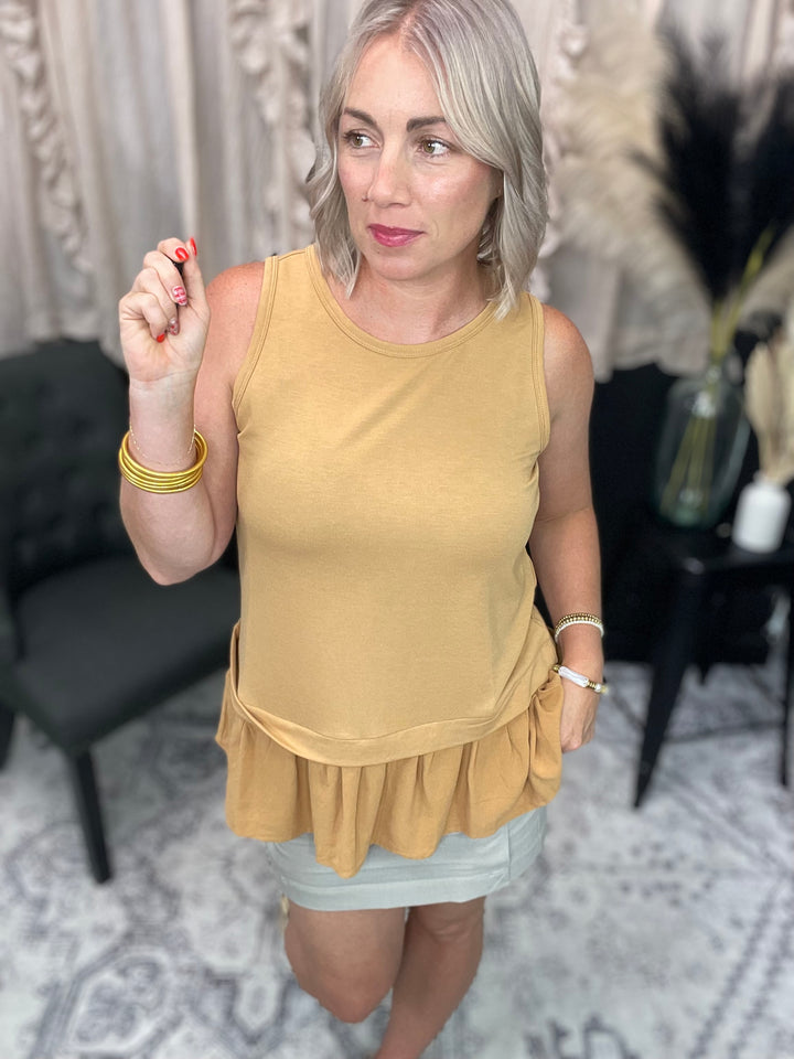 Mustard - Twist Front Burn Out Top