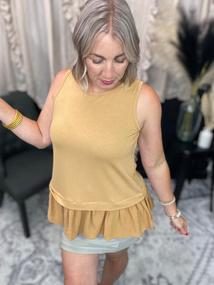 Mustard - Twist Front Burn Out Top