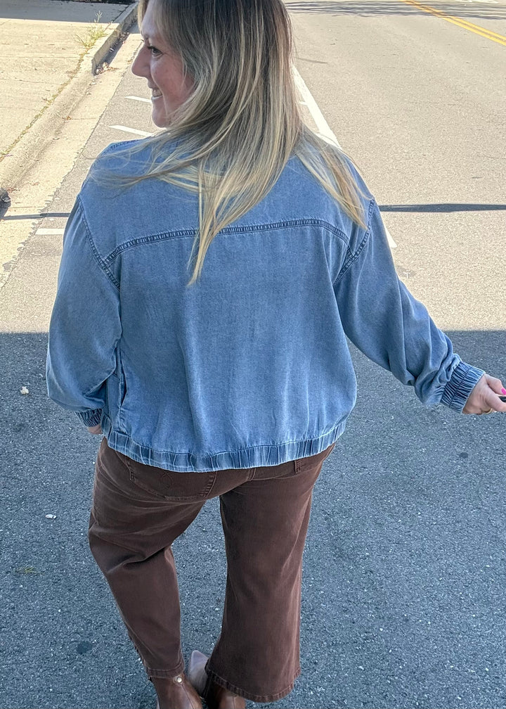 Blue Horizon Bomber Jacket