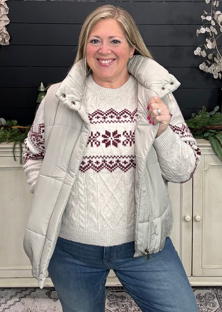 Ivory Reindeer Ridge Sweater